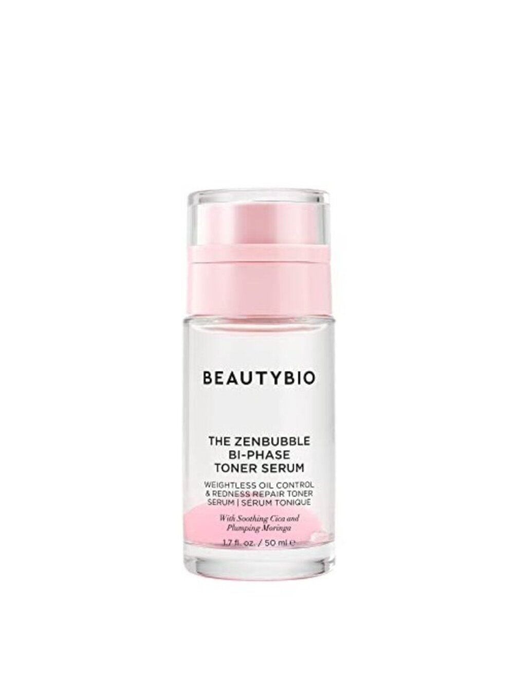 BeautyBio Zenbubble Bi-Phase Toner Serum 1.7 Oz Oil Control Repair Cica Moringa